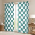 thumbnail image 2 of Feelyou Fashion Turquoise Buffalo Curtains Pack of 2 (42x84 Each), Chic Check Plaid Curtains Blackout, Teens Kids Boys Girls Bedroom Curtains, Living Room Curtains Decor, 2 of 6