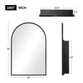 thumbnail image 7 of MAYEERTY 36"x24" Iron Rounded Arch Medicine Cabinet with Mirror for Bathroom , Black, 7 of 7