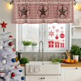 thumbnail image 6 of Farmhouse Valances for Windows, Decorative Rod Pocket Window Valance Curtains, Vintage Star Retro Rustic Checked Grid Lodge Short Curtain Drapes for Kitchen/Living Room, 2 Panels, 42" W x 12" L, 6 of 8