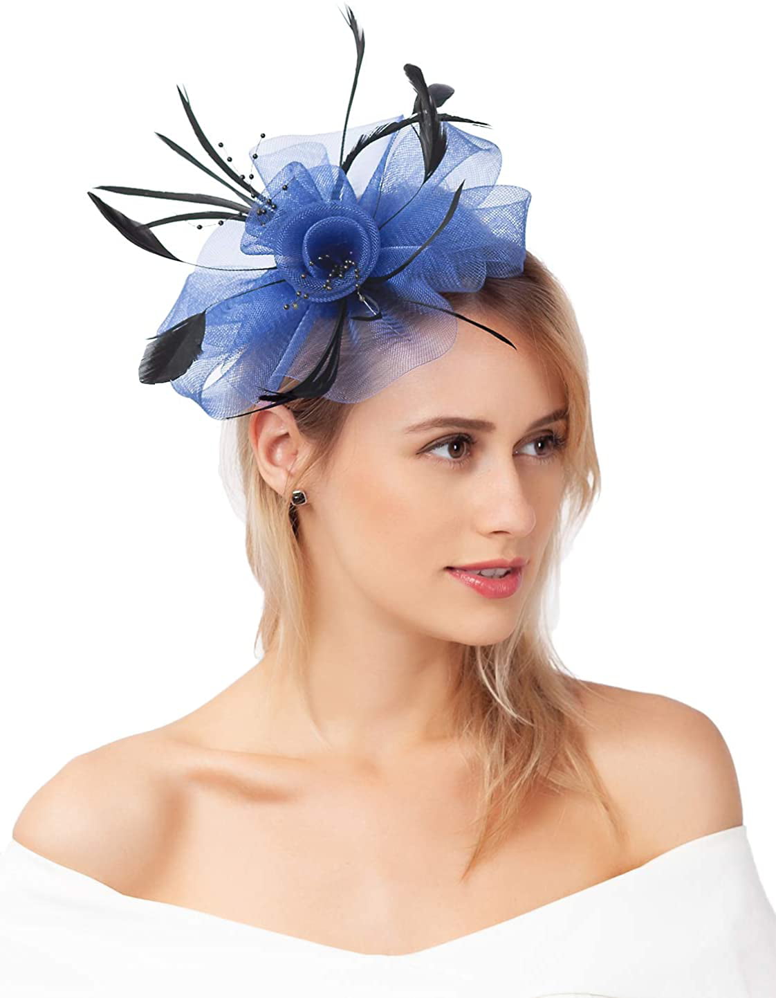 Fascinators for Women Hats Headbands Kentucky Derby Party Hair Clip Feathers 
