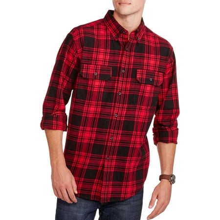 Big and Tall Men's Long Sleeve Flannel Shirt - Walmart.com