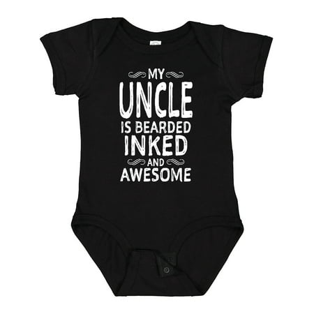 

Inktastic My Uncle is Bearded Inked and Awesome Boys or Girls Baby Bodysuit