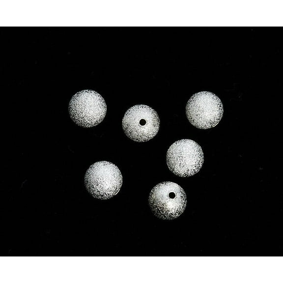 14mm Pack Of 10 Silver Stardust Round Beads For Jewelry Making