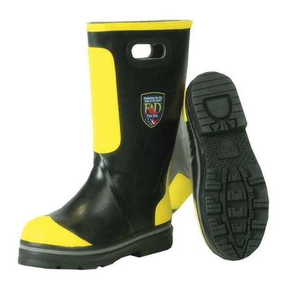 Fire-Dex Shoe-Fit Firefighting Boots,8M,Steel,PR FDXR100-8