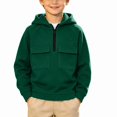 thumbnail image 2 of ITSAME Boys Half Zip Fleece Hoodie Pullover Long Sleeve Loose Fit Casual Fashion Sweatshirt with Chest Pockets Size 12, 2 of 9