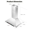 thumbnail image 2 of Campana extractora de pared de 91 cm, 25.5 m³/min con control por voz/gestos/táctil, ventilador de 4 velocidades, convertible ducted/ductless, 2 of 7