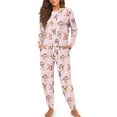 thumbnail image 3 of HELLHERO Butterfly Printed Pajamas for Women Crewneck Loungewear Soft Sleepwear Casual 2 Piece Pjs Set Round Neck Nightwear for Home, L, 3 of 5
