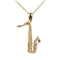 thumbnail image 1 of GOLD 3D SAXOPHONE PENDANT NECKLACE :  14K  Pendant only, 1 of 1