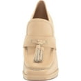thumbnail image 2 of Sam Edelman Jed Eggshell Slip On Squared Toe Block Heeled Platform Loafers Shoes (Eggshell, 11), 2 of 6