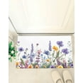 thumbnail image 4 of Shag Bath Rugs Daisy Lavender Pastoral Floral Plush Soft Fluffy Doormat Floor Carpet,Non-Slip Living Room Bedroom Kitchen Entryway Door Mats Summer Botanical on White, 4 of 6