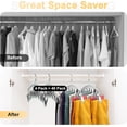 thumbnail image 2 of Legging Organizer for Closet, Metal Yoga Pants Hanger w/Rubber Coated 2 Pack w/10 Clips Hold 20 Leggings, Hangers Space Saving Hanging Closet Organizer for Closet Organizers and Storage-Grey, 2 of 10