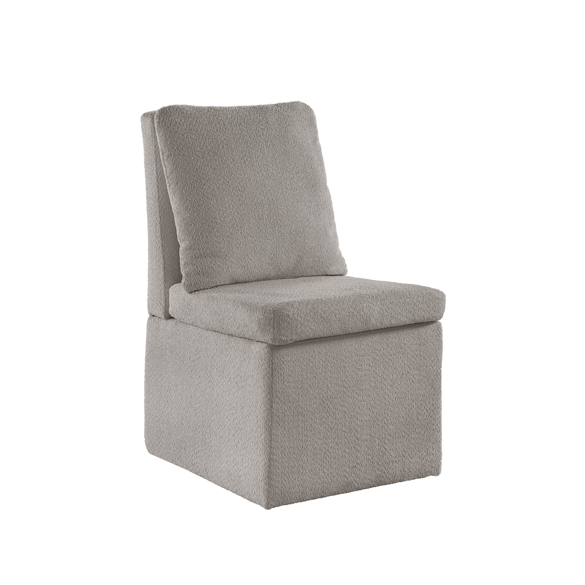 Weston Home Sanctuary Boucle Parson Dining Chair with Casters, Gray