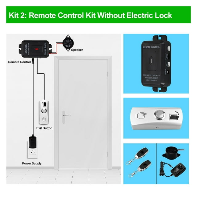 Wireless Access Controller System Kit Remote Control Door Opener Household Electric Lock ,Long Lasting