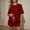 Red, variant on Caywon Womens 2 Piece Crew Neck Short Sleeve Top Elastic Waist Shorts Set Casual Loungewear Breathable Wrinkle-Free Loose Fit Conjunto de Ropa para Mujer
