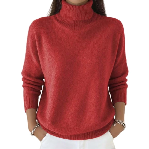 yillto Womens Turtleneck Sweater Soft Knit Warm Pullover Mock Neck Fall Winter Layered Sweaters