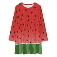thumbnail image 2 of Watermelon Print Loose Dress Evening Dress Summer Dresses for Women Luxury Dress Long Sleeved Dress, 2 of 4