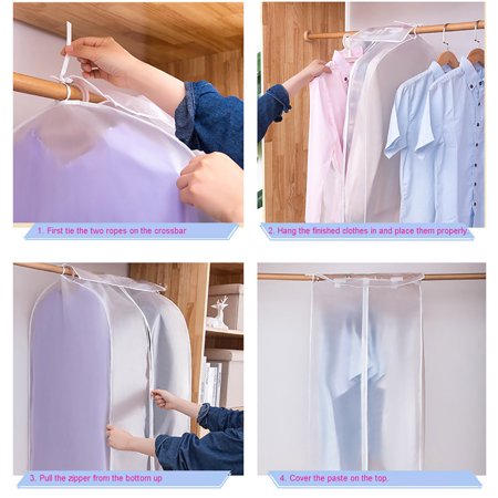 Garment Clothes Cover Protector Closet Storage Bags Translucent Dustproof Waterproof Hanging Clothing Storage Bag Walmart Canada