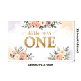 thumbnail image 2 of Floral Design First Birthday Banner Glitter Letters Little Miss ONE for Baby Girl Celebration Birthday Decoration Party Backdrop, 2 of 7
