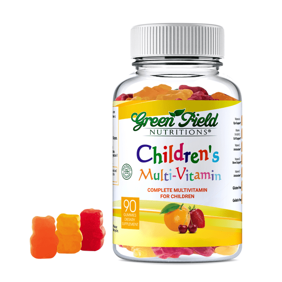 Greenfield Nutritions Halal Kids Gummy Multivitamin with Vitamin C, D3, Zinc, B6 and Methyl B12 - 90 Gummies