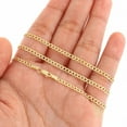 thumbnail image 5 of Nuragold 10k Real Yellow Gold Solid Cuban Curb Link 2.5mm Chain Bracelet or Anklet (7"-9") Italian Jewelry for Men & Women, 5 of 11