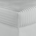 thumbnail image 3 of 1200 Thread Count Queen Size Deep Pocket Stripe Cotton Sheet Set (Queen, Silver), 3 of 5