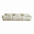 thumbnail image 2 of Modern Minimalist Modular Sectional Sofa, Compressed Couch in Beige &amp; White Sherpa Fabric, 3-Seat, High-Density Foam, Space-Saving Design for Living Room &amp; Bedroom, 2 of 14