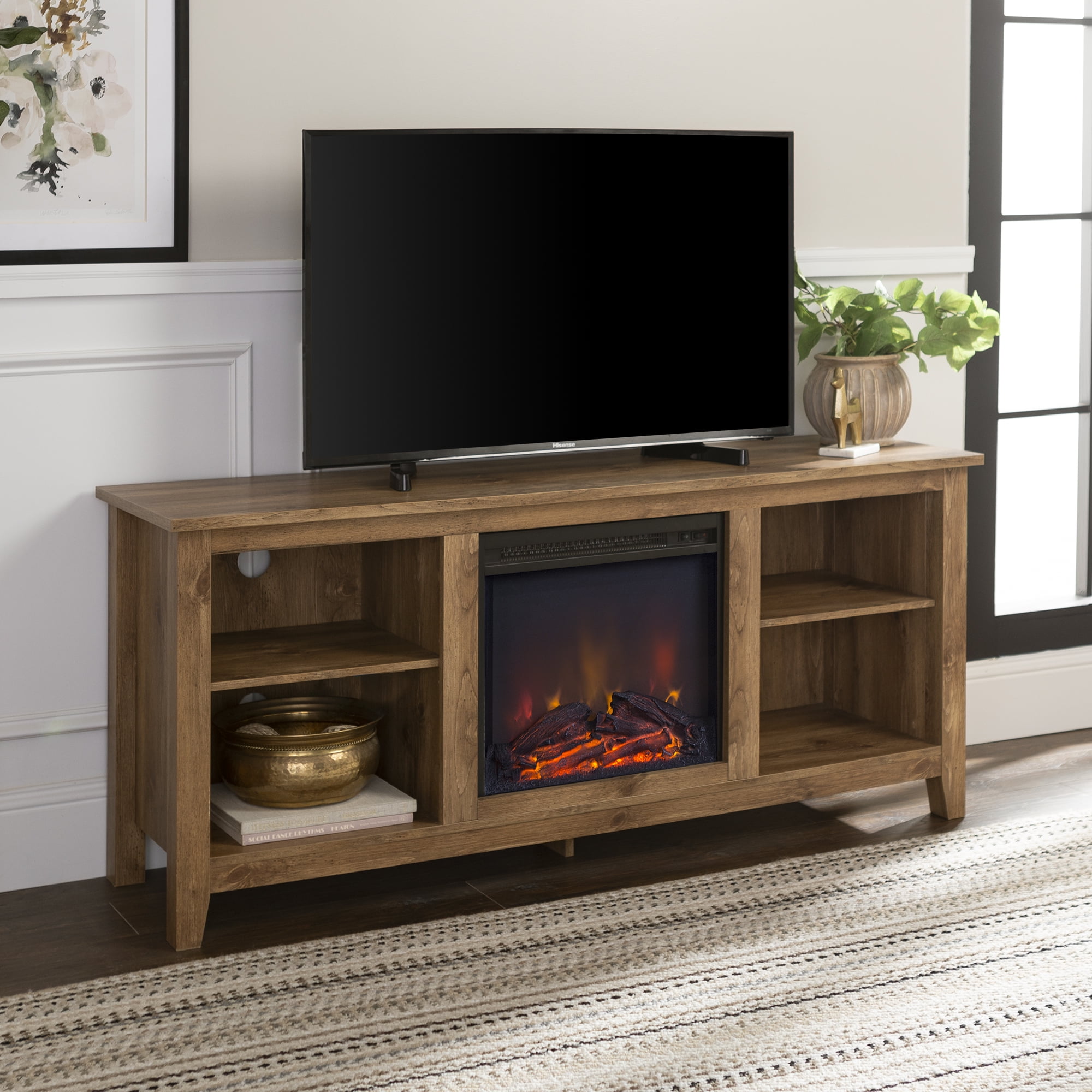 Walker Edison Traditional Fireplace TV Stand for TV's up to 64