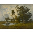 thumbnail image 3 of Leon Richet 14x12 Black Modern Framed Museum Art Print Titled - Landscape with a Quiet Pool, 3 of 5