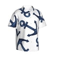 thumbnail image 2 of Easygdp Navy Blue Anchor Men's Hawaiian Shirts Print Lapel Short Sleeve for Beach, vacation, party, casual occasions - Medium, 2 of 9