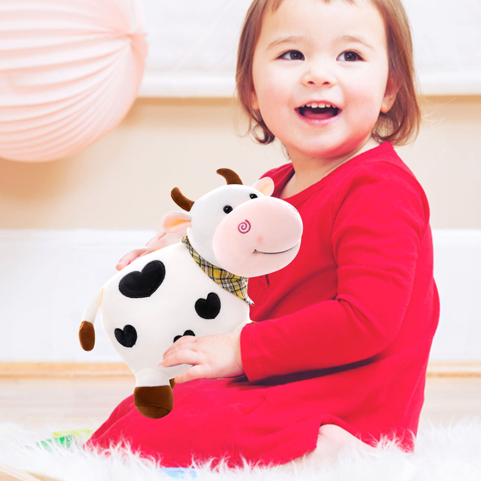 Mortilo 1Pc Cow Plush Doll Cow Plush Toy Animal Plush Doll Cow Plush