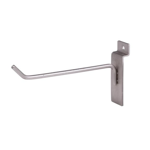 6 in. Hook for Slatwall, Satin Nickel