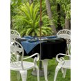 thumbnail image 3 of Outdoor Tablecloth with Umbrella Hole for Patio/Picnic/Party/Camping, Dark Green Boho Waterproof Table Cloth Round Cover Washable, Farmhouse Ethnic Tribe Striped (Dia 54"), 3 of 9
