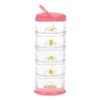 Innobaby Packin' Smart Stackable and Portable Storage System for Formula, Baby Snacks and more. 5 Stackable Cups in Strawberry Sorbet. BPA Free.