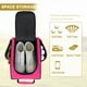 thumbnail image 4 of Golf Shoe Bag Oxford Fabric | Breathable Dustproof Sports Shoe Storage | Separate Compartments | Portable Handle | Sturdy Zippers | 14x9.4x6in | 1pc | Black Gray Hot Pink, 4 of 6