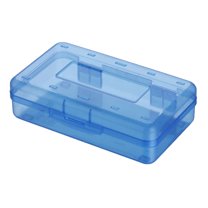 Sunshinehomely Plastic Pencil Box Large Capacity Clear Pencil Case with Snap-Tight Lid, Stackable