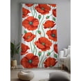 thumbnail image 2 of Sheer Curtains 96 Inches Long, Red Flowers Semi Sheer Curtains Light Filtering Window Treatment, Spring Floral Watercolor Botanical Privacy Voile Drapes for Living Room Bedroom 52x96 Inch, 2 of 7