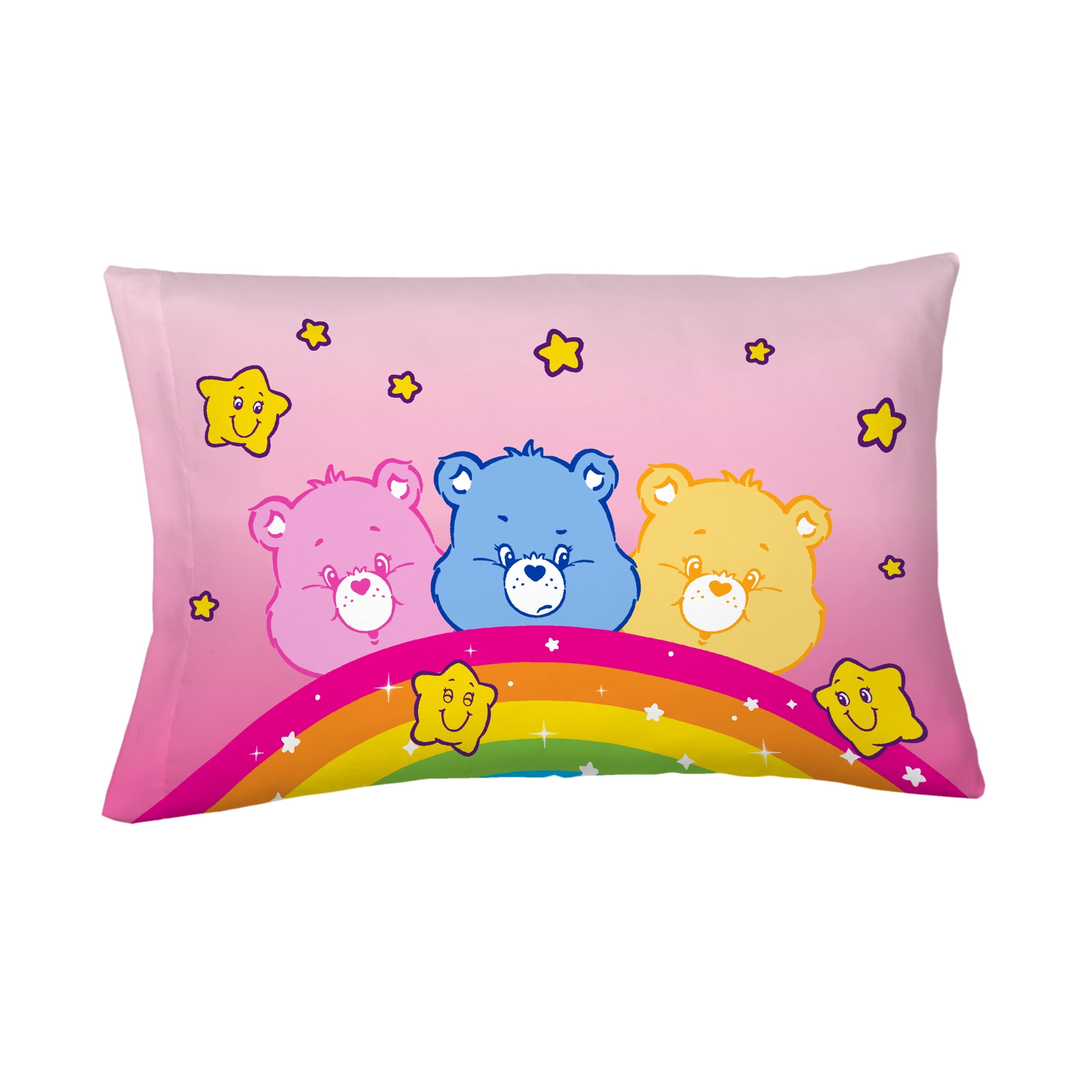 Care Bears Kids 5 Piece Pink Rainbow Reversible Comforter, Bed in