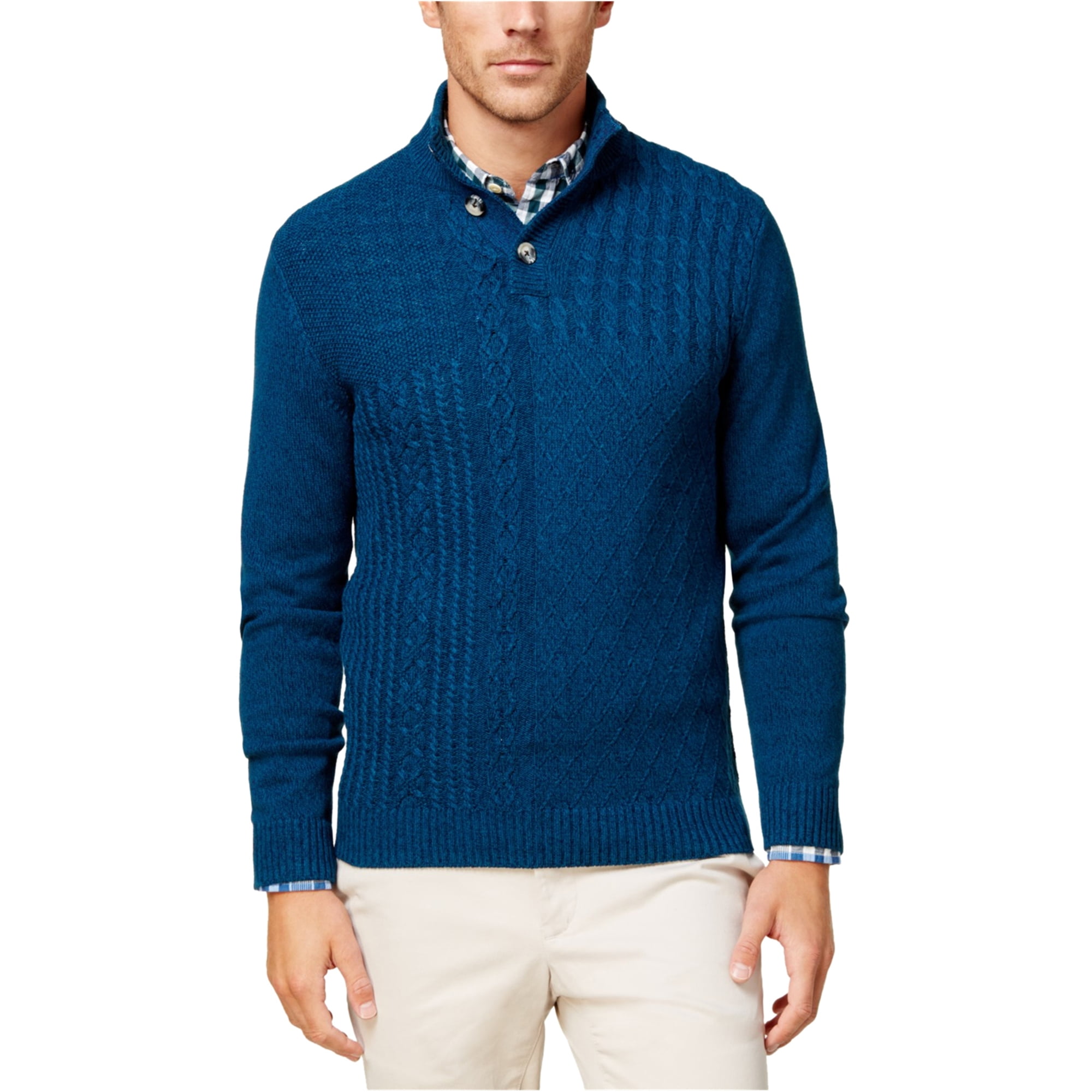 Club Room Mens Patchwork Pullover 