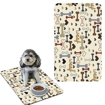 Absorbent Pet Feeding Mat, Waterproof Dog Cat Food Bowl Placemat, Non-Slip Silicone Mat for Food and Water Dishes, Easy to Clean, Green, 23"x15", Yin-02