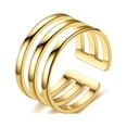 thumbnail image 5 of 16 piezas de anillos de oro gruesos ajustables para mujer Anillos de nudillos chapados en oro Anillos de apilamiento ajustables abiertos Anillos de dedo en forma de corazón Zefei Wu 9024735041405, 5 of 5