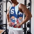 thumbnail image 5 of Pofeuu Cute Gnomes in USA Print Men's Workout Tank Tops Sleeveless Muscle Gym Shirt Quick Dry-3X-Large, 5 of 7