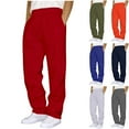 thumbnail image 3 of Diufon Sweatpants for Men Elastic Waisted Straight Leg Loose Pants Solid Color Athletic Jogger Pant with Pockets, 3 of 5
