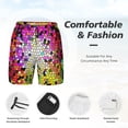 thumbnail image 5 of Lsque Mens Swim Trunks Colorful Tie Dye Stained Glass 3 Pattern - Bathing Suit Compression Liner - Beach Swim Shorts Swimwear - (S-3XL) - Stretch Quick Dry -Medium, 5 of 9