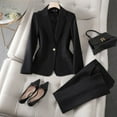 thumbnail image 3 of Women's Long Sleeve Professional Suit Pants Formal Suit Interview Sales Work Clothes, 3 of 5