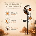 thumbnail image 6 of Solar Halloween White Ghost & Pumpkin Moon Garden Stake Light, Outdoor Waterproof LED Halloween Yard Decoration with Crescent Moon, Hanging Jack-o'-Lantern Lantern for Garden, Patio, Walkway, Porch, 6 of 8