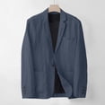 thumbnail image 6 of ZVNAΖH Men's 2 Piece Linen Suits Set Regular Fit Casual Lightweight One Button Blazer Jacket and Pull-on Pant Summer Beach Wedding, M-4XL, 6 of 9