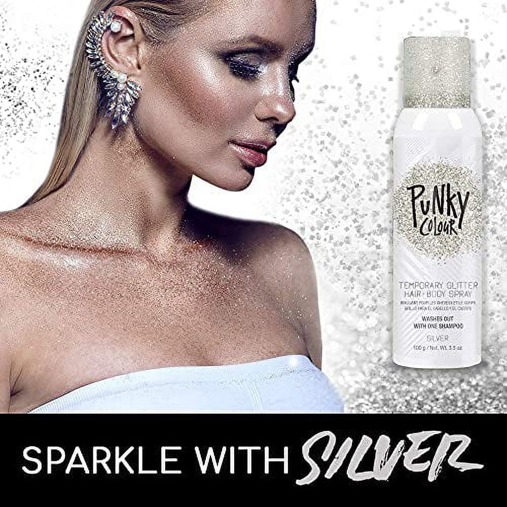 Punky Temporary Hair and Body Glitter Color Spray, Travel Spray,  Lightweight, Adds Shimmery Glow, Perfect to use On Hair, Skin, or Clothing,  3.5 oz - GOLD