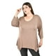 thumbnail image 4 of Blusa asimetrica con pedreria Roman Fashion /Tallas Extras, 1-204N (Cafe) cafe 38, 4 of 6