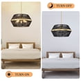 thumbnail image 4 of Sdorens 18.89" Ratten Chandelier 5 Lights Large Black Chandelier Woven Pendant Light Boho Hanging Lamp for Living Dining Room Kitchen Island Entryway Foyer, E26, Adjustable Height, 4 of 7