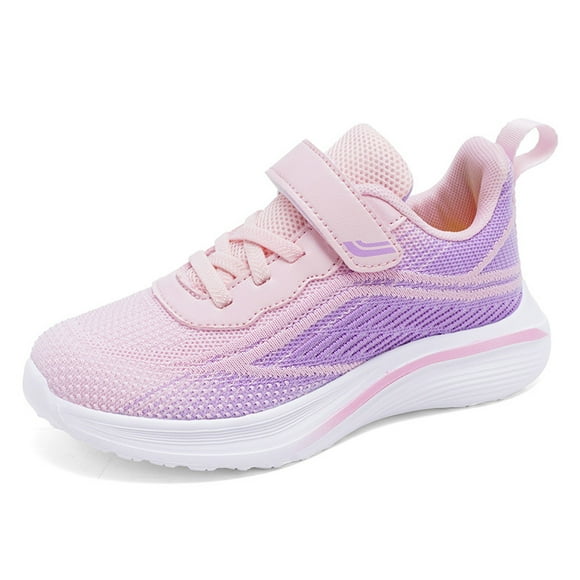 GDREDA Children's Fashion Mesh Lace Up Sneakers Color Matching Casual Comfortable Running Shoes Girls Fashion Sneakers Pink,12